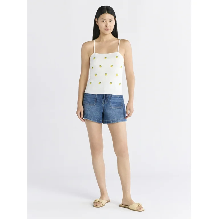 Free Assembly Women's Beaded Tank Top Sweater, Lightweight, Sizes XS-XXL | Walmart (US)