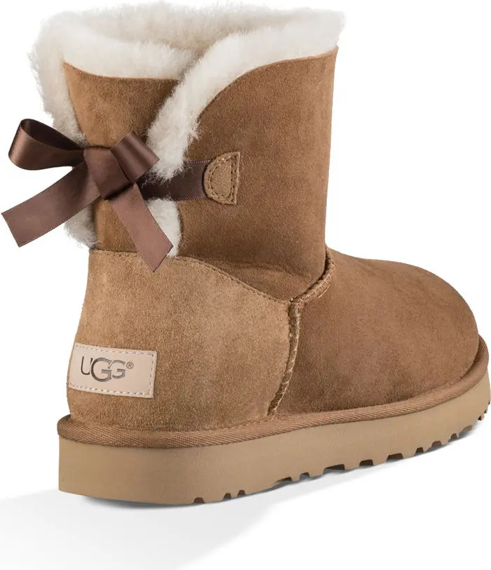Mini Bailey Bow II Genuine Shearling Bootie (Women) | Nordstrom