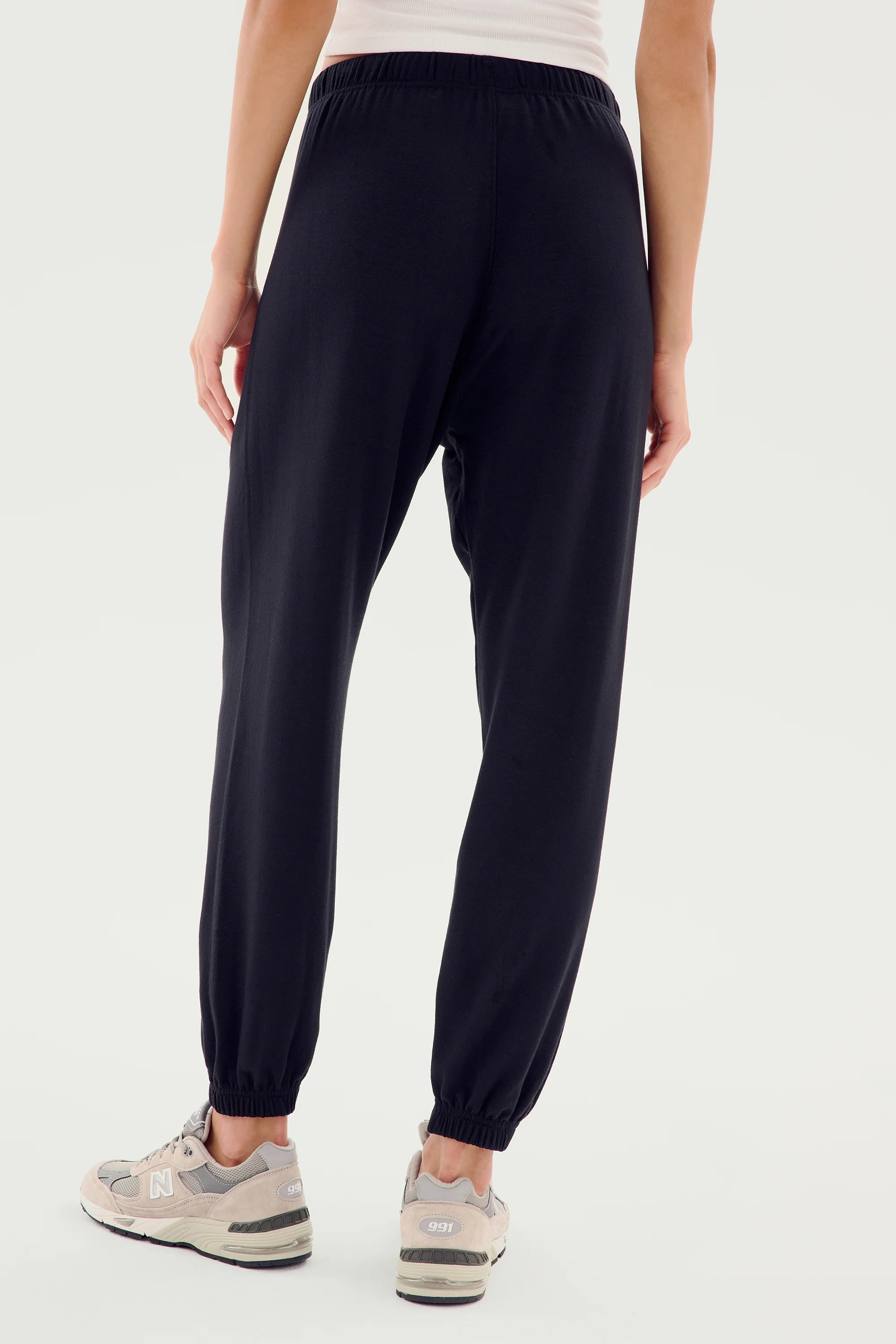 Andie Oversized Fleece Sweatpant - Black | SPLITS59 | Splits59.com