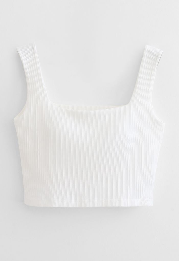 Simple Lines Bandeau Tank Top in White | Chicwish
