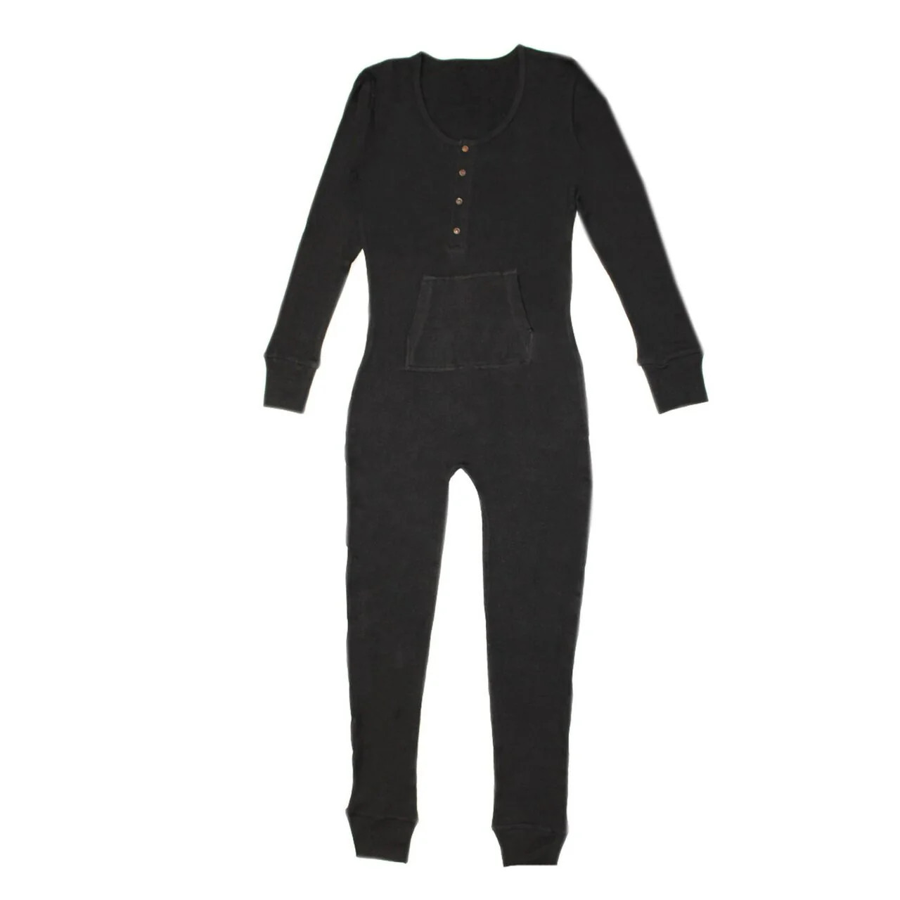 Women's Organic Thermal Onesie in Black | L'ovedbaby