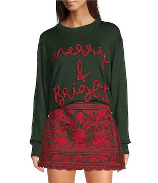 J.Marie Merry and Bright Crew Neck Long Sleeve Pullover Sweater | Dillard's | Dillard's