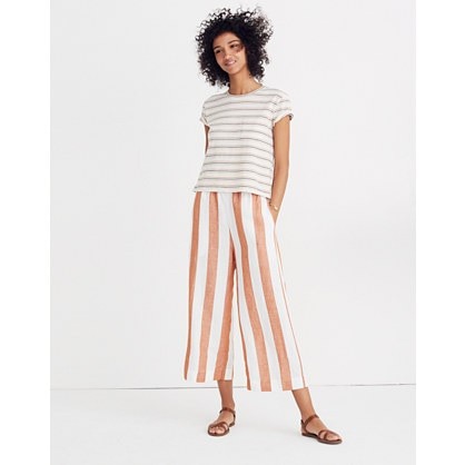 Huston Pull-On Crop Pants in Evelyn Stripe | Madewell