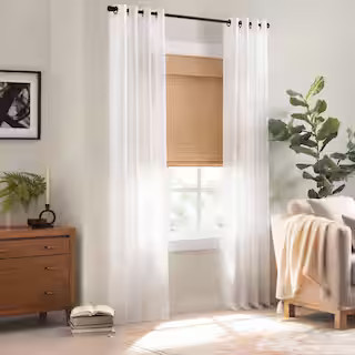 Eclipse Natural Cordless Light Filtering Privacy Bamboo Roman Shade 27 in. W x 72 in. L 251168014... | The Home Depot