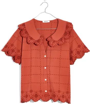 Madewell Embroidered Cotton Eyelet Button-Up Shirt | Nordstrom | Nordstrom