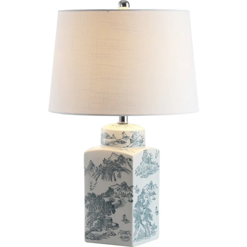 JONATHAN Y Audrey 24.5"" Chinoiserie LED Table Lamp, Blue/White at Nordstrom | Nordstrom
