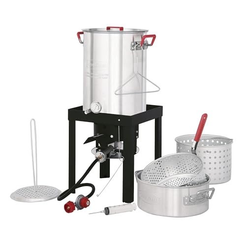 CreoleFeast TFS3010 Propane 30 Qt. Turkey and 10 Qt. Fish Fryer Boiler Steamer Set, 50,000 BTU Burner, Ideal for Outdoor Cooking | Amazon (US)