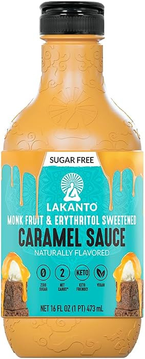 Lakanto Sugar Free Caramel Sauce - Perfect Topping for Brownies, Ice Cream, Milkshake, Smoothies,... | Amazon (US)