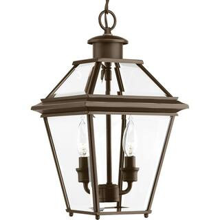 Progress Lighting Burlington Collection 2-Light Antique Bronze Clear Beveled Glass New Traditiona... | The Home Depot