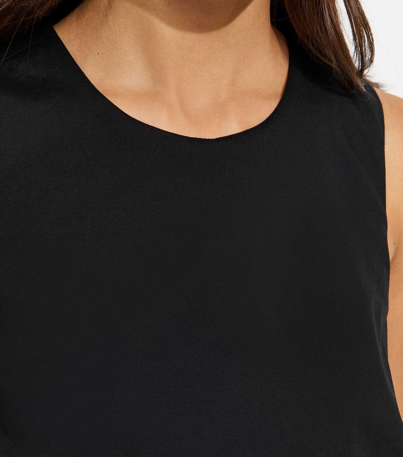 Black Cotton Layered 2-in-1 Sleeveless Midi Dress | New Look | New Look (UK)
