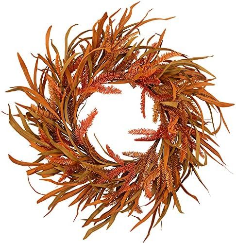 VGIA 18 Inch Fall Wreath Front Door Wreath with Artificial Fall Grass Autumn Wreath Artificial Fa... | Amazon (US)