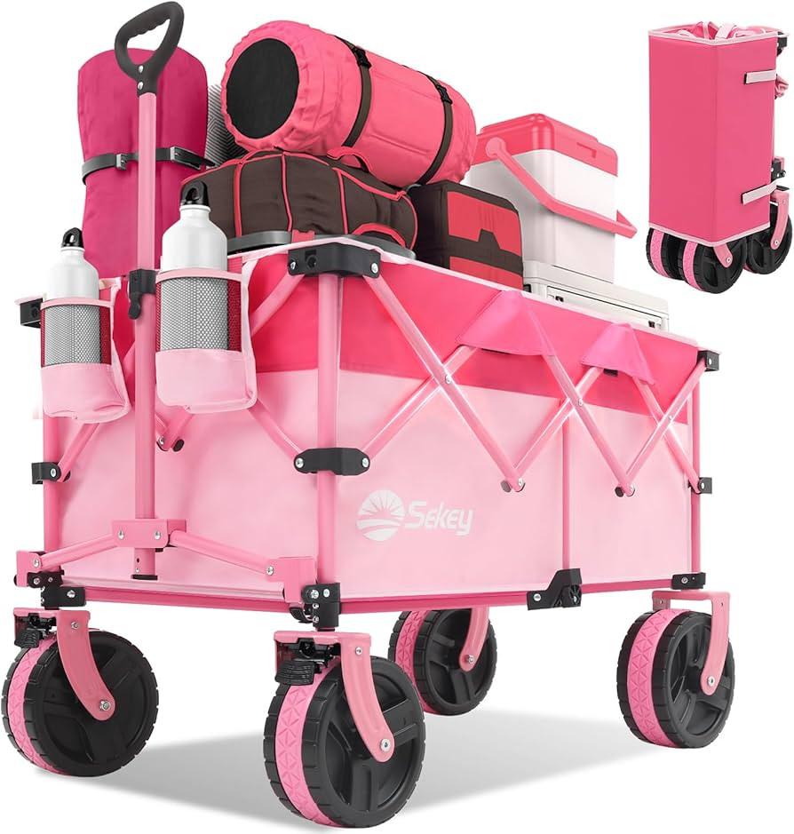 Sekey 220L Wagons Carts Foldable with Big All-Terrian Beach Wheels, Collapsible Heavy DutyWagon w... | Amazon (US)