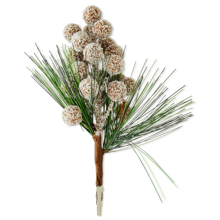 Berry Decorative Christmas Clip Ornament, Brown, 9.5", by Holiday Time | Walmart (US)