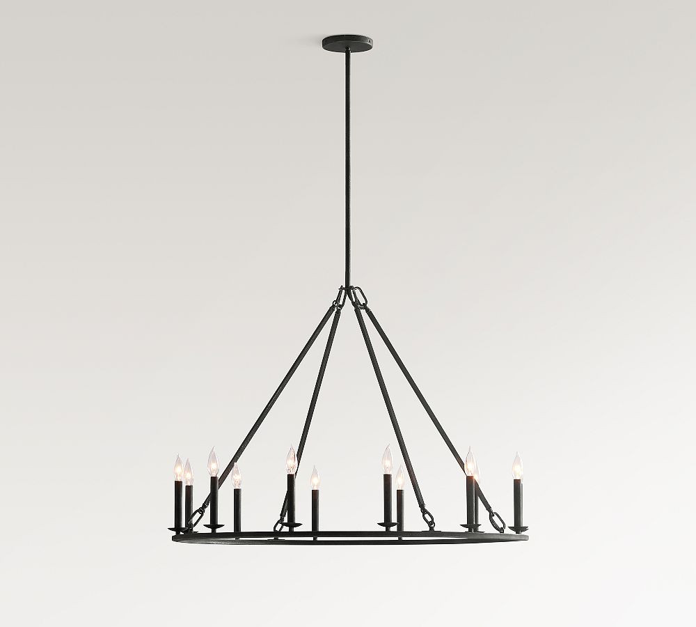 Remington Iron Round Chandelier (42"-60") | Pottery Barn (US)
