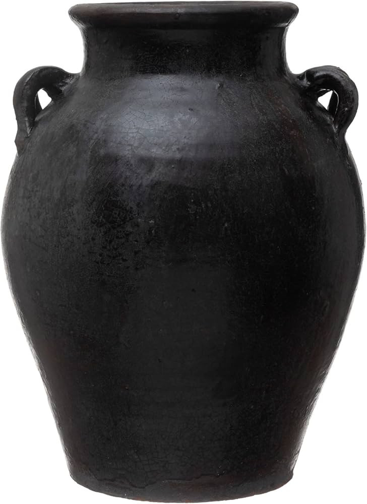Creative Co-Op Found Decorative Clay Jar, Black, 12'' | Amazon (US)