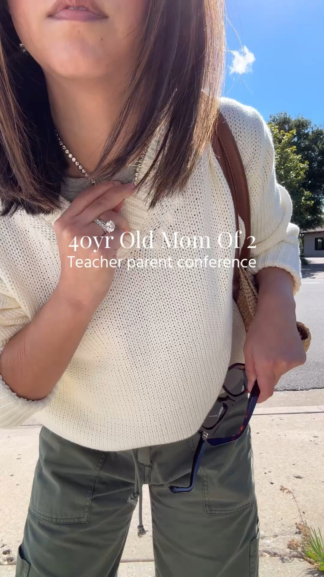 40yr old mom on duty - what I wore to parent teacher conference and breakfast. 

Everlane box cut tee medium
Artizia sweater xs
Pistola pants petite 25 - could wear the petite 24
Loeffler Randall flats 5
Artiza tote 
Celine sunglasses
Dorsey James necklace 15"

#LTKmomlife #LTKPetite