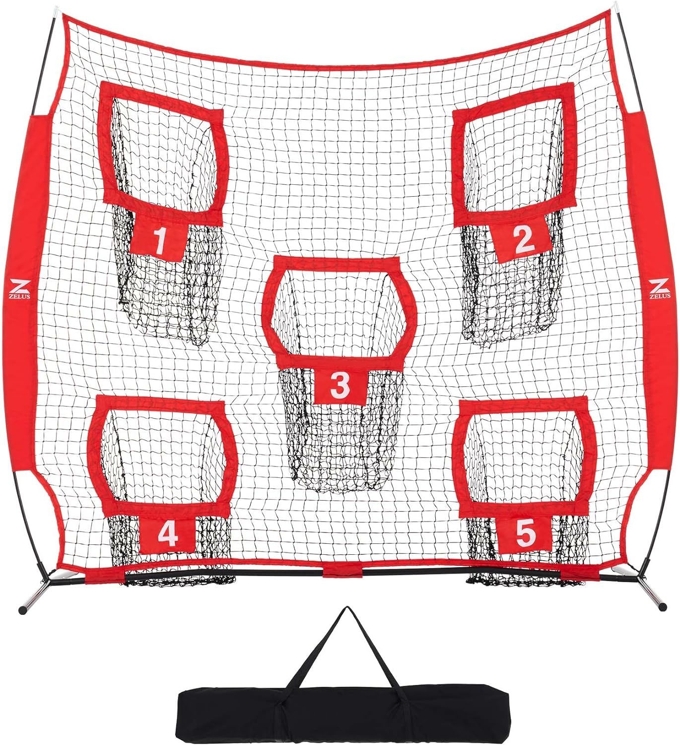 ZELUS 7 x 7ft Football Trainer Throwing Net | Training Throwing Target Practice with 5 Throwing T... | Amazon (US)