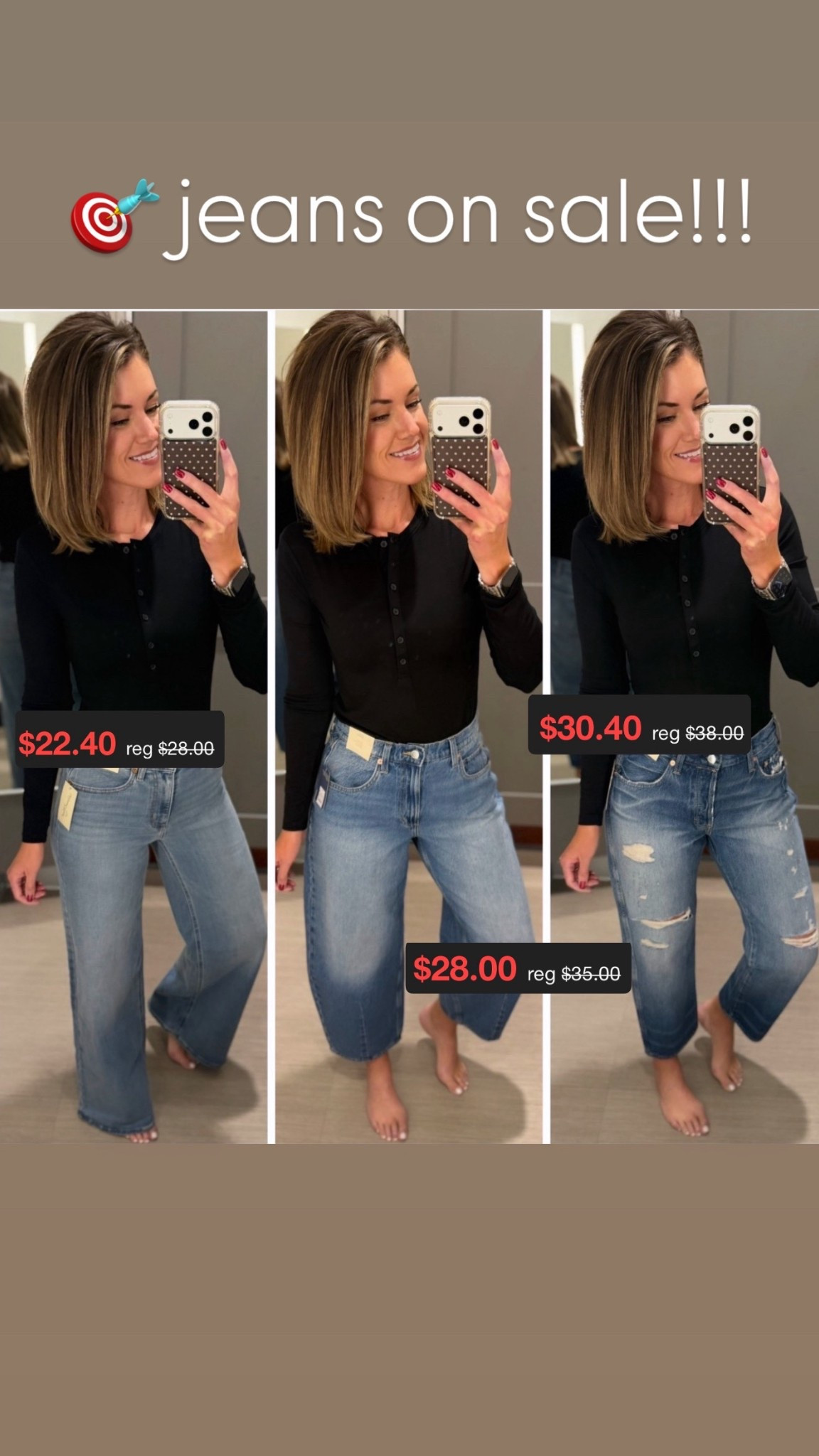 3 pairs of Target jeans that I’m loving, and all currently on sale  Wearing size 8 in all, could have sized down in the boyfriend style. 
Henley/medium

#LTKSeasonal
