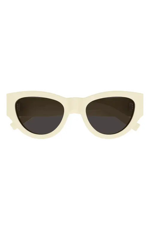 Saint Laurent 53mm Cat Eye Sunglasses in Ivory at Nordstrom | Nordstrom