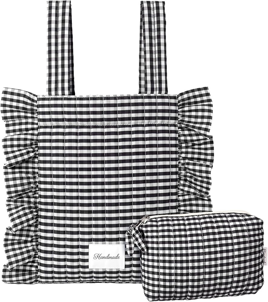 Abbylike Plaid Stroller Bag with Detachable Handle Drawstring Pocket Includes Mini Pouch Universa... | Amazon (US)