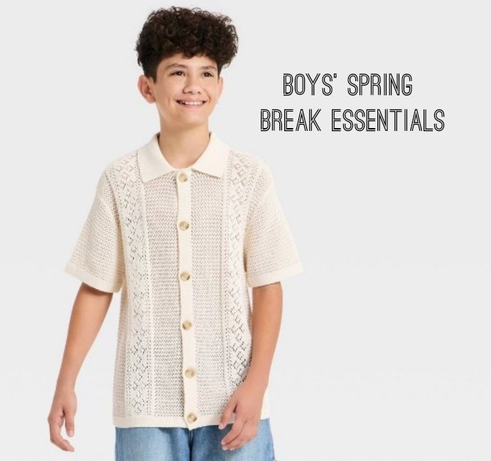 Boys spring break essentials from Target!

Knits. Lightweight shirts. Shorts. All the things for the beach. 

#LTKKids #LTKSpringSale #LTKTravel