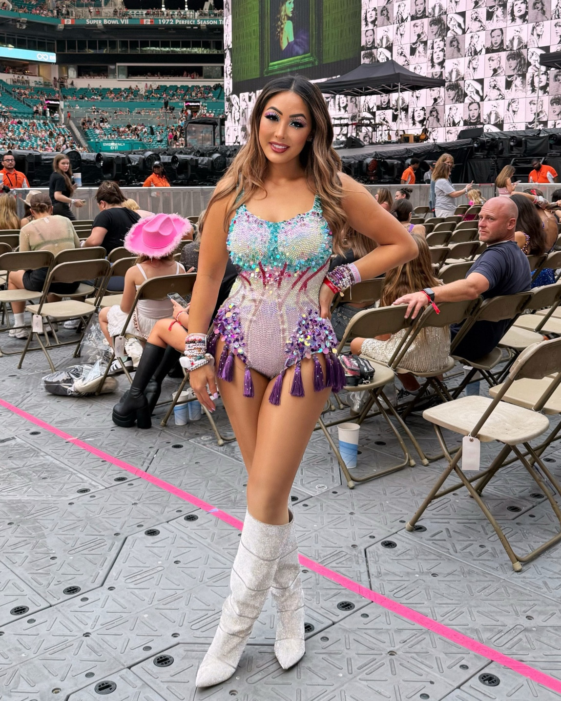 Custom Eras Tour Bodysuit x @lapin_studios, a mix of Lover & Lavender Haze! The most epic Taylor Swift outfit ever! 

#LTKStyleTip #LTKHalloween #LTKParties