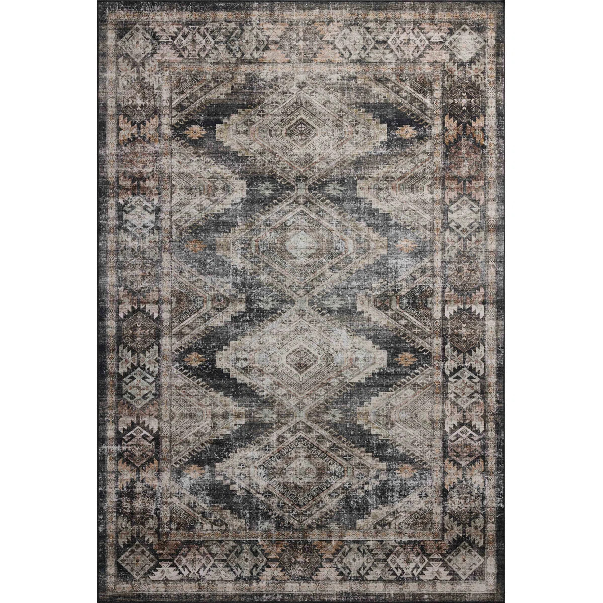 Amber Lewis x Loloi Machine Washable Josie Ink / Earth Area Rug | Wayfair North America