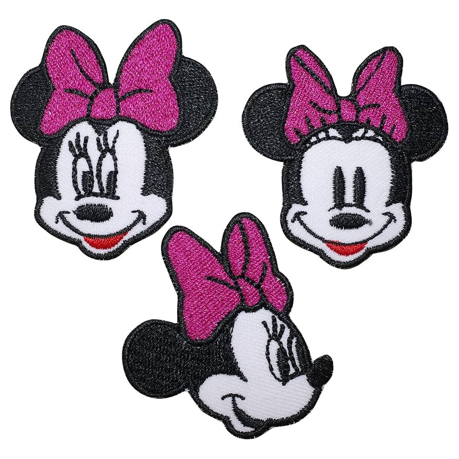 3 Pcs Minnie Patches Iron on Embroidered Badge Saw On Patch for Jeans, Clothing, Bags, Jackets, C... | Amazon (US)