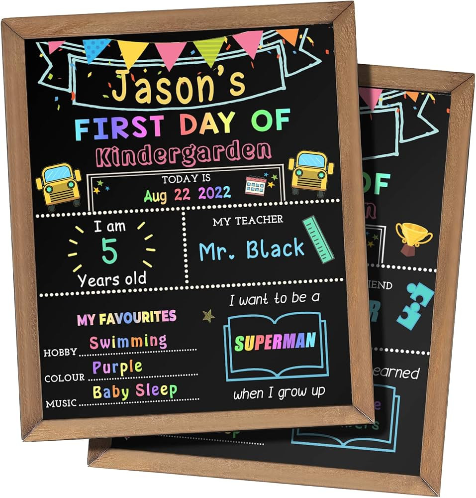First & Last Day of School Chalk Board,10 x 12‘’ Double Sided Back to School Sign, Reusable W... | Amazon (US)