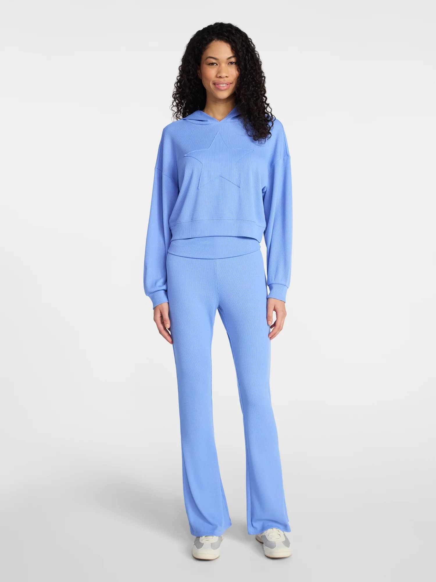 No Boundaries Star Hoodie and Foldover Flare Pants Set, 2-Piece, Women's XXS-XXL | Walmart (US)