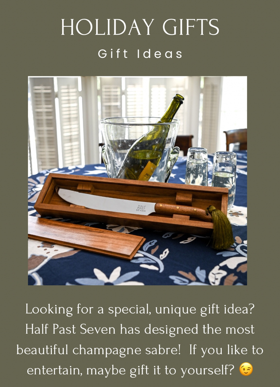 I had to share Half Past Seven Home’s newly designed champagne sabre!  Such a special keepsake gift to give someone…or to gift yourself if you love to entertain!  

#LTKGiftGuide #LTKHoliday #LTKHome