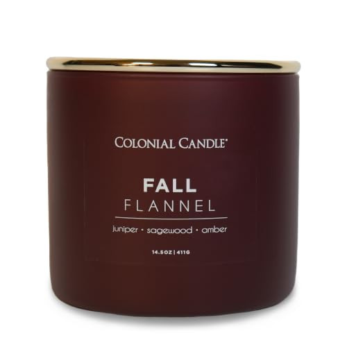 Colonial Candle Fall Flannel Scented Jar Candle, Pop of Color Collection, 3 Wick, 14.5 oz - Up to 60 Hours Burn | Amazon (US)