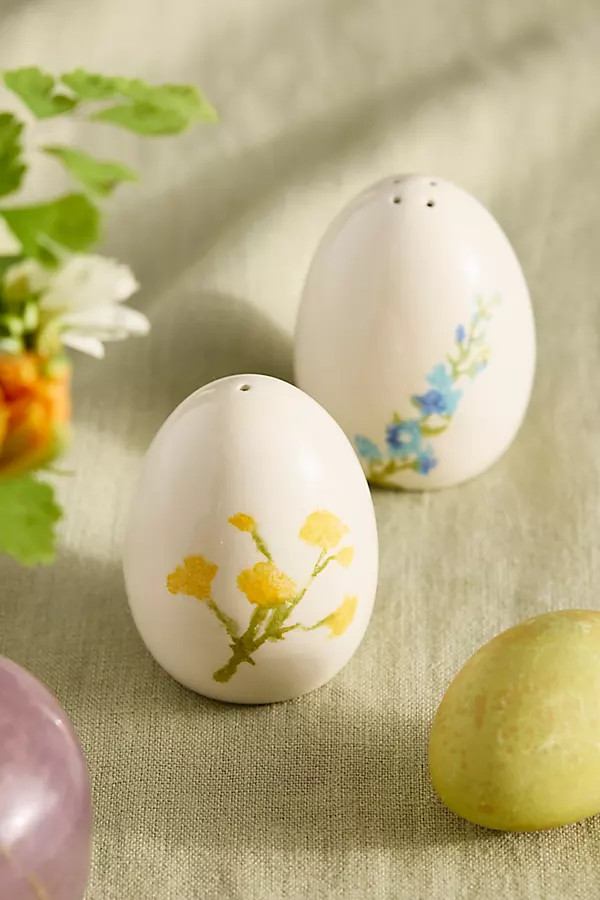 Colorful Floral Egg Salt + Pepper Shakers | Anthropologie (US)