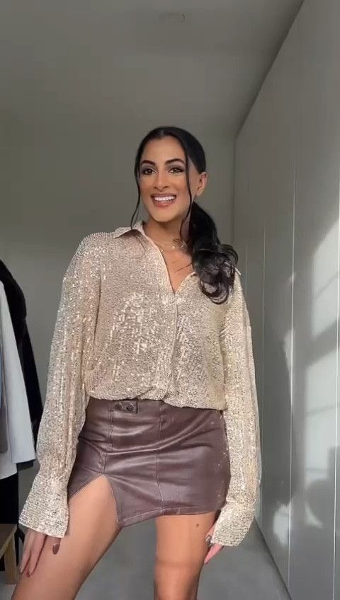 12 days of Christmas ✨ day 4 

Cream sequins shirt, shimmer top, wrap shirt, faux leather mini skirt, brown skirt, boohoo, asos

#LTKSeasonal #LTKstyletip #LTKeurope