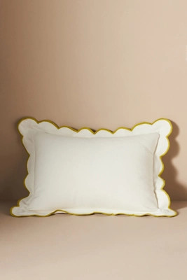 Embroidered Scallop Pillow | Anthropologie (UK)