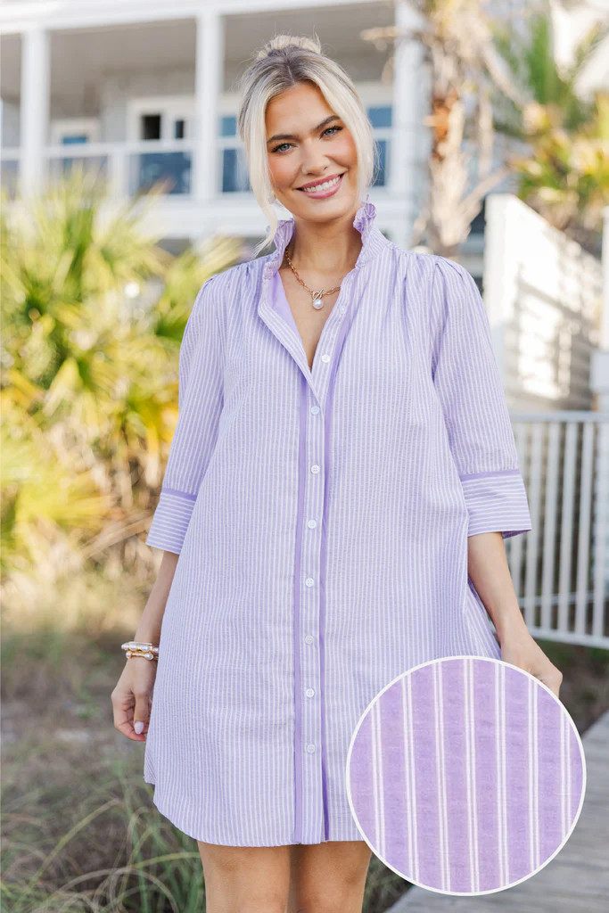 Simply Darling Lavender Seersucker Dress | The Mint Julep Boutique