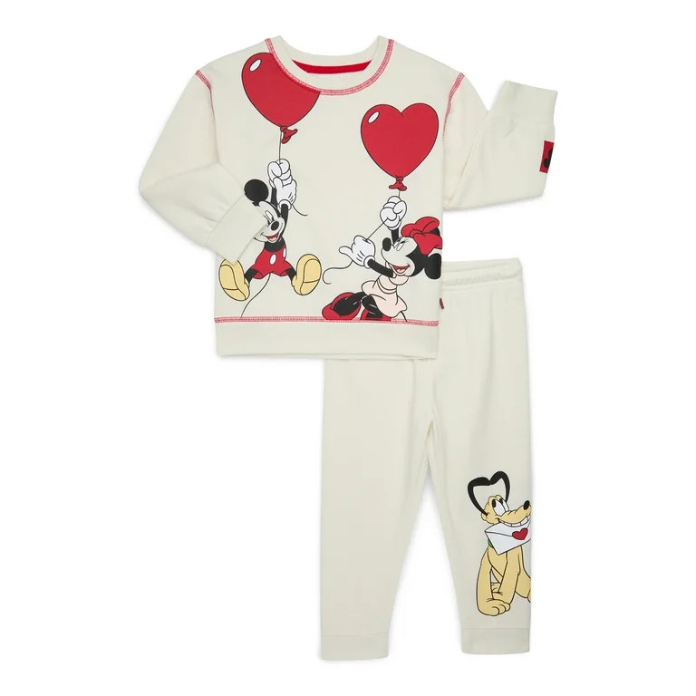 Mickey & Friends Toddler Boys or Girls Valentine's Day Graphic Sweatshirt and Jogger Pants Set, 2... | Walmart (US)
