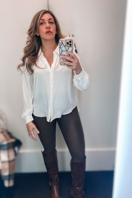 The perfect fit blouse👌🏼for short waisted gals. The majority of average blouses have just too much fabric for a short-waisted petite gal that doesn’t fit in petites! Lol. This one is buttery soft, and fits like a glove on my 5’3” frame. P.s. I have very long arms too so petite shirts never fit my arms! Is this you too? #ltkworkwear #falloutfits #fallinspo #ltkbasics #ltkclassics

#LTKstyletip
