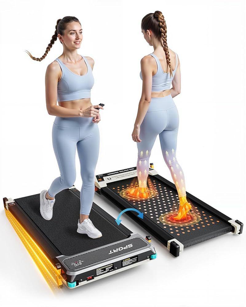 FUNRAY Versatile Walking Pad Treadmill with Incline - Dual-Sided Under Desk Treadmill with Foot M... | Amazon (US)