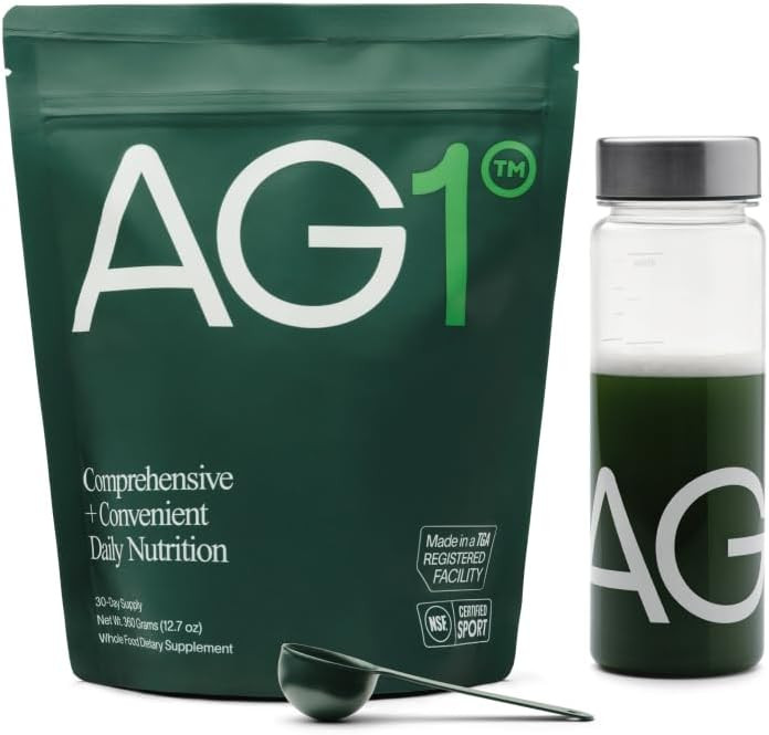 AG1 Greens Powder Supplement | Improve Gut Health | Multivitamin, Probiotic, Gluten Free, Vegan a... | Amazon (US)