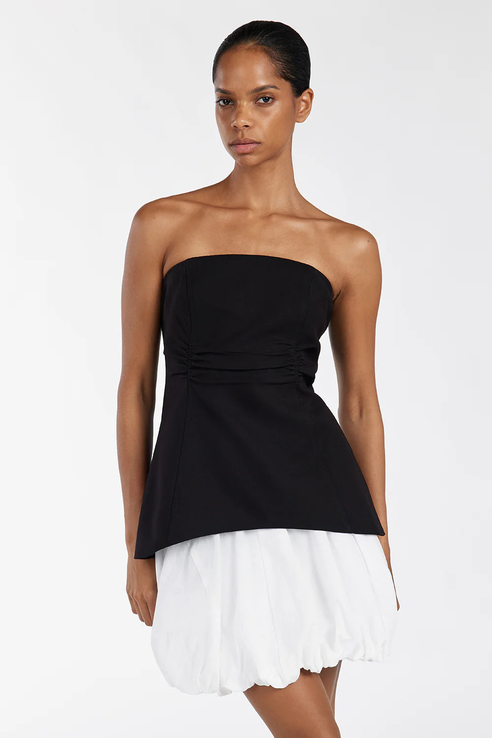 FRANCES BLACK STRAPLESS TOP | DISSH