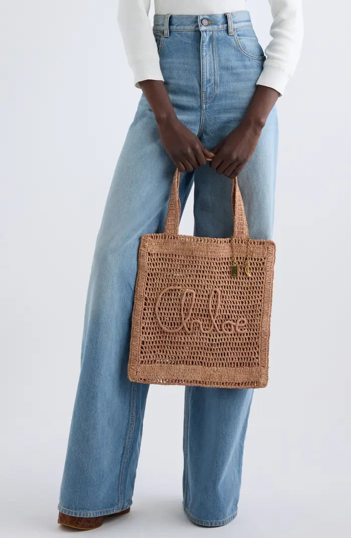 Summer Banana Crochet Raffia Tote Bag | Nordstrom