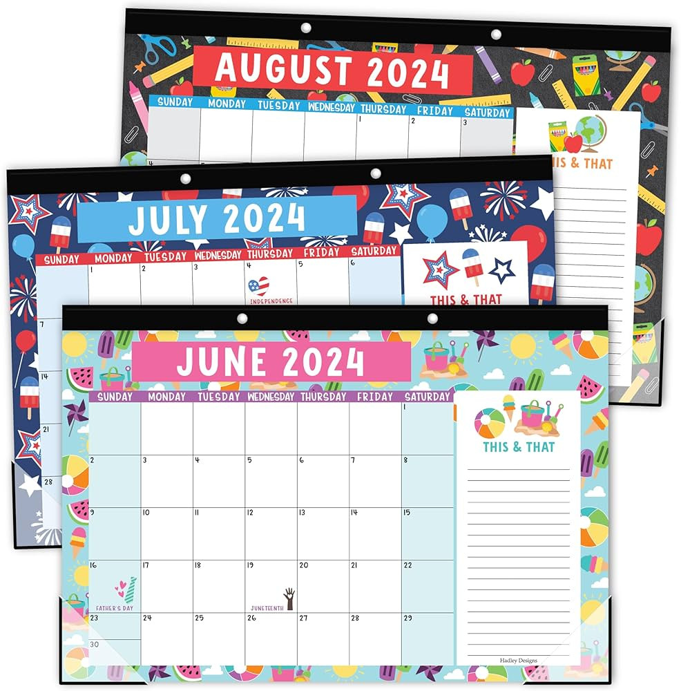 Hadley Designs Doodle Large Desk Calendar 2024-2025 - Desk Calender 2024 Monthly, Desktop Calenda... | Amazon (US)