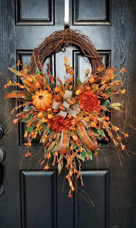 Fall Wreath, Fall Wreaths for Front Door, Front Door Wreath, Hydrangea Wreath | Etsy (US)
