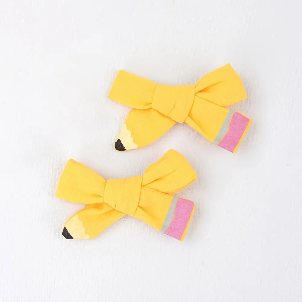 2pcs Girls Cute Creative Cartoon Twist Pencil Bow Hair Clips Decorative Hair Accessories | Save M... | Temu Affiliate Program