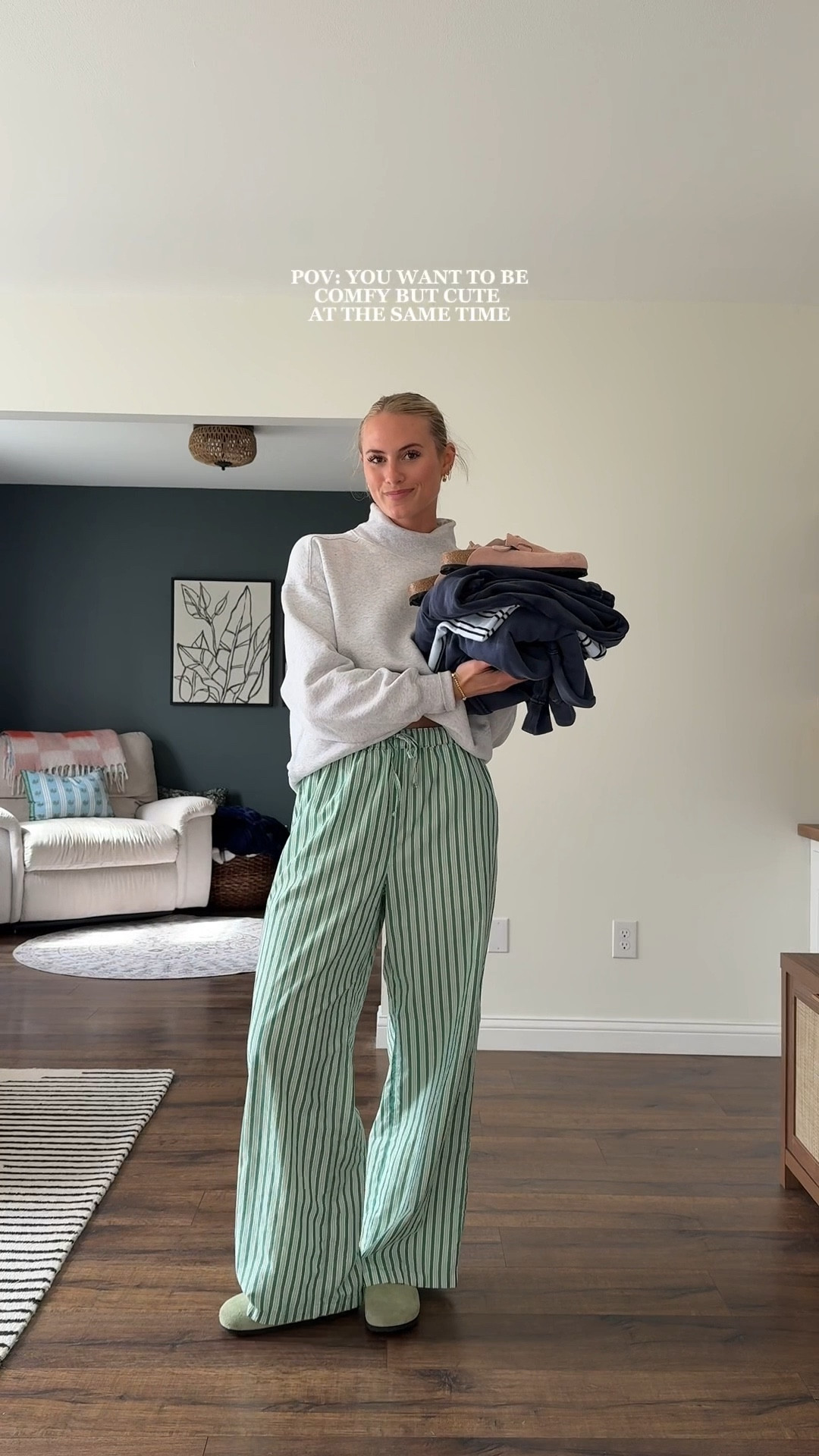Cute & comfy spring outfit of the day 🫐🌷 size Large in the quarter zip, medium in the top, Small tall in the sweats!

#LTKootd #LTKTall #LTKSpringSale