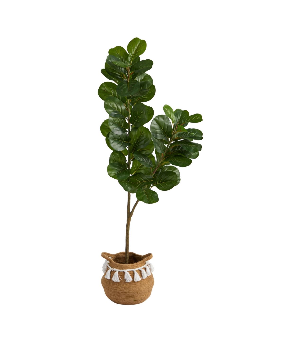 4.5' Fiddle Leaf Fig Artificial Tree in Boho Chic Planter with Tassels | Macys (US)