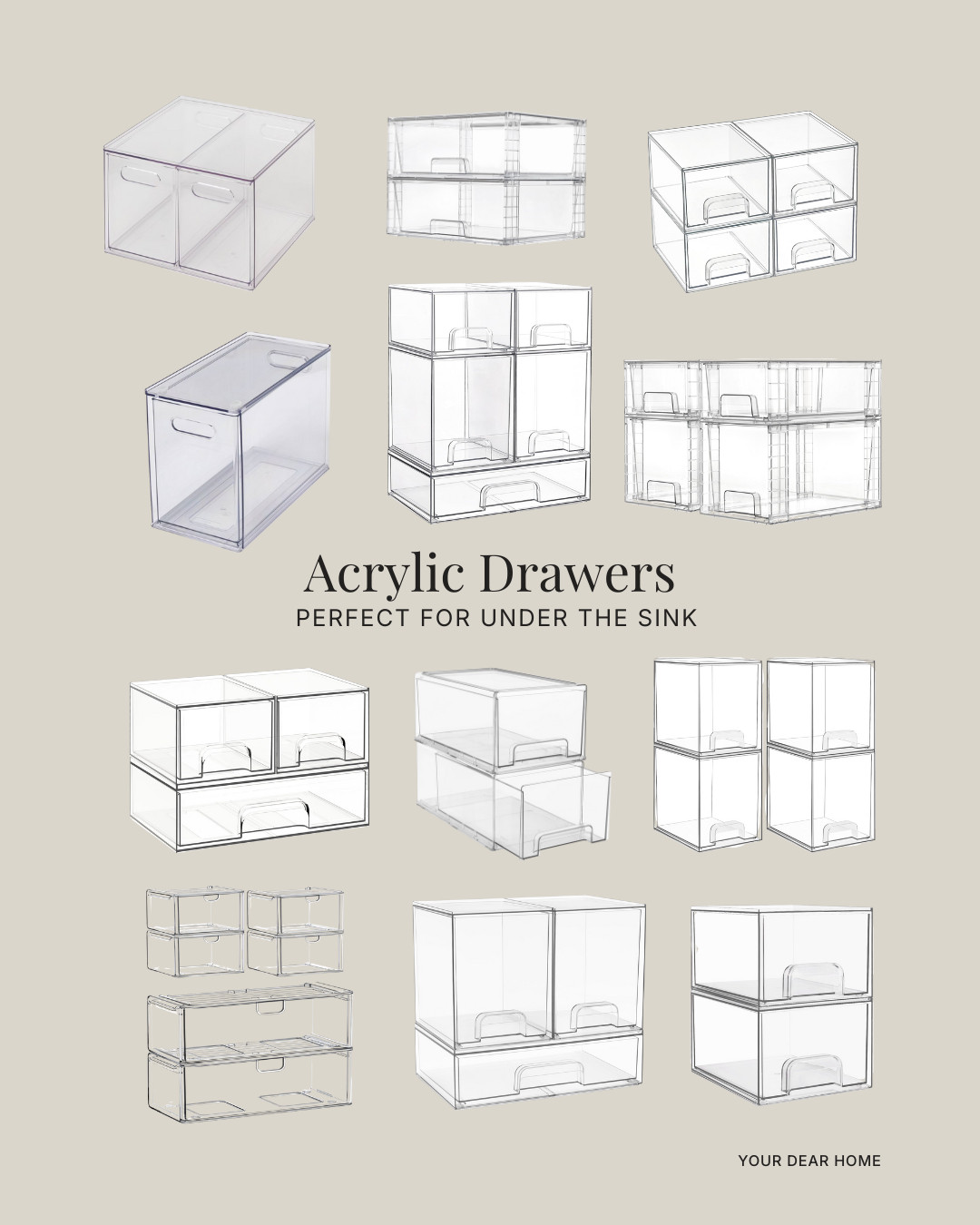 Under-the-sink organization is tricky, but these clear acrylic drawers make it so much easier. Easy to stack, easy to pull out, and you can actually see what you own. Functional, clean, and very satisfying. 

 #LTKHome