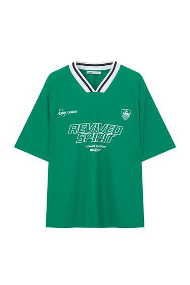 V-NECK FOOTBALL T-SHIRT | PULL and BEAR UK