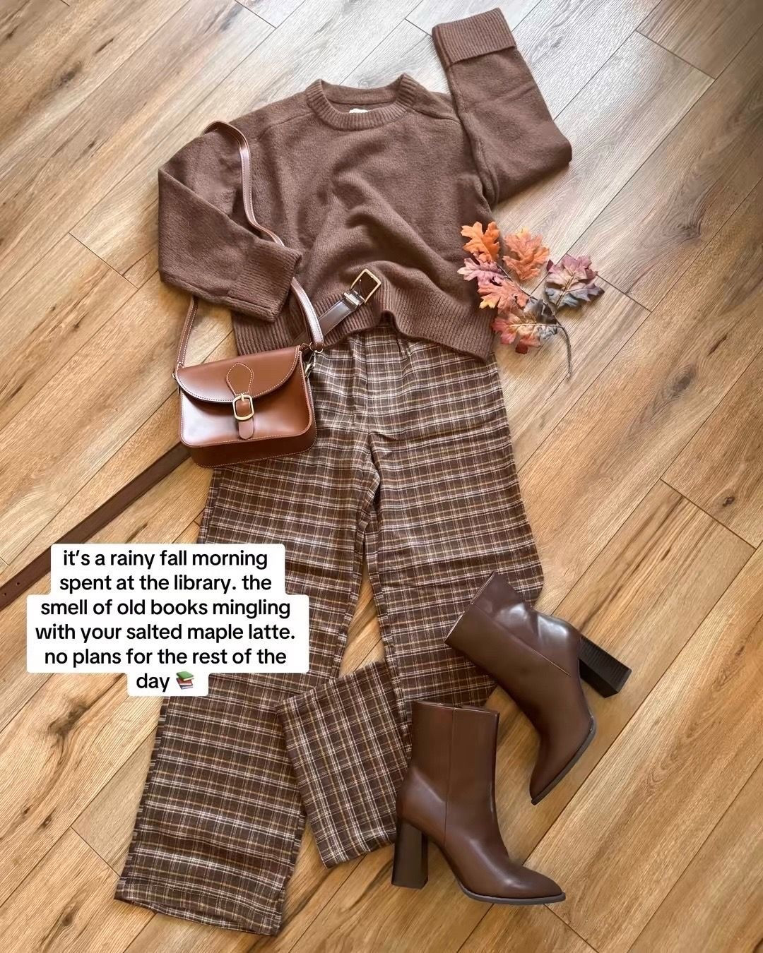 fall outfit inspo with plaid pants and an oversized brown sweater 🤎

#LTKSeasonal #LTKSaleAlert #LTKootd